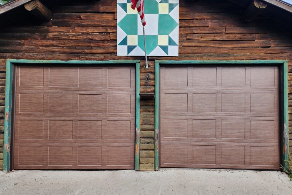 New steel garage doors